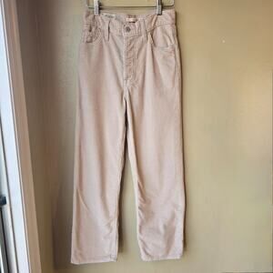 Levi's Ribcage Straight Ankle Jeans Corduroy Beige Womens Sz 26 Casual Boho